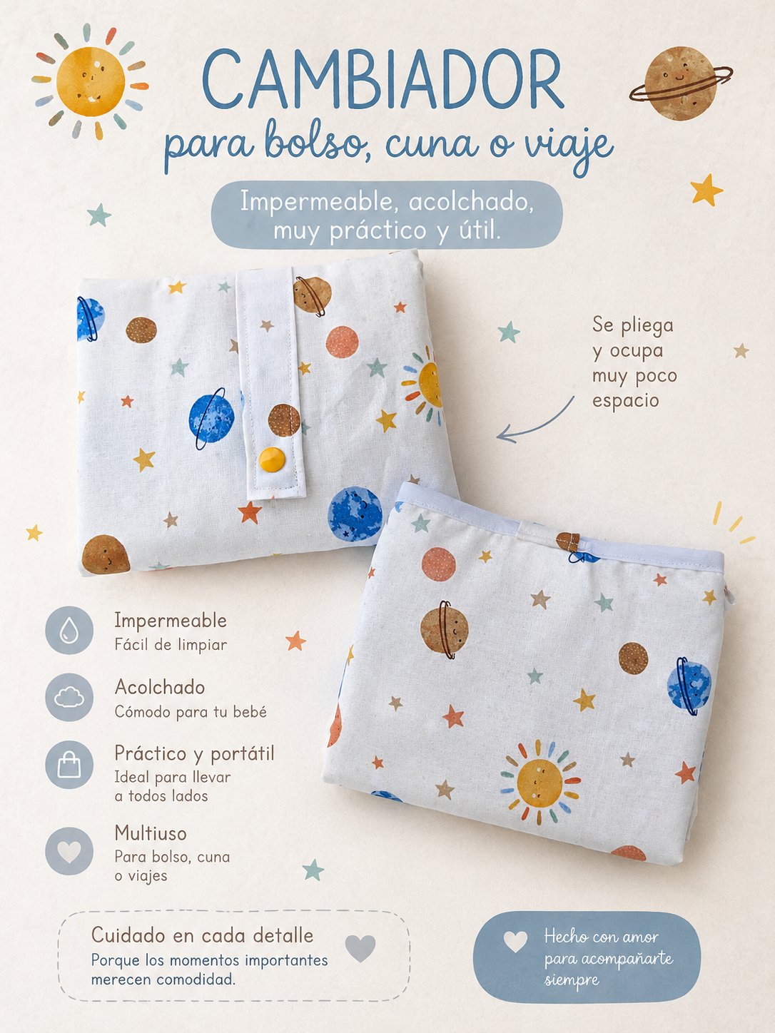 Cambiador portátil planetas